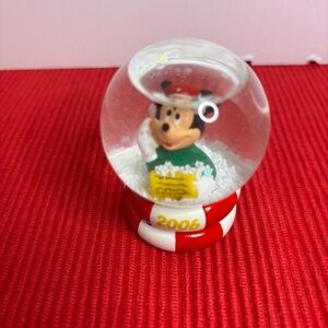 Disney Mickey Mouse Snow Globe with Red Base 2006